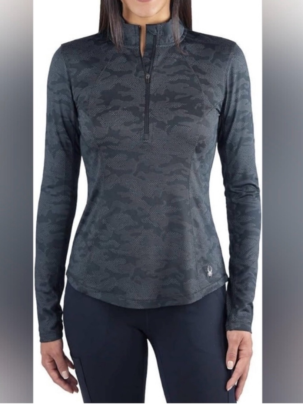 SPYDER Tech Soft Moisture Wicking Thumbholes Quarter Zip Active Top - US XL